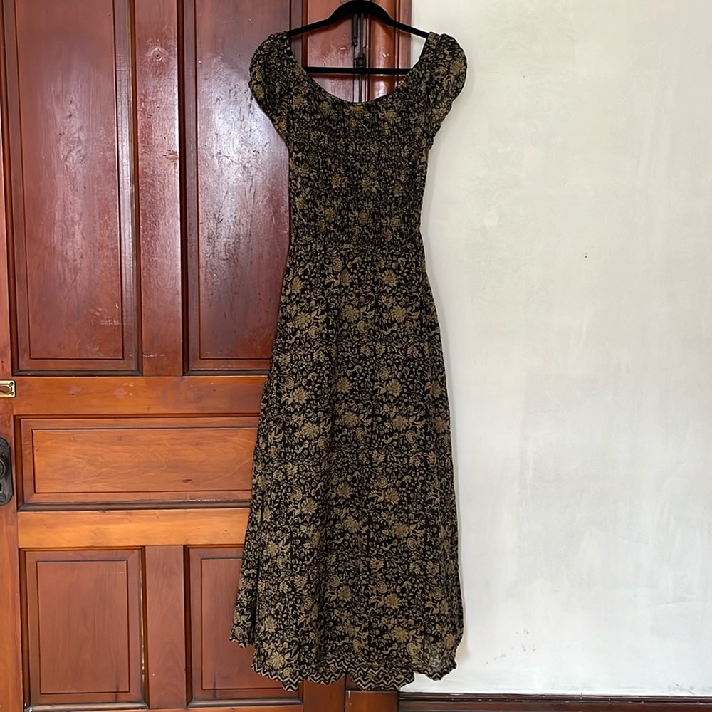 Free People Black and Gold Maxi Dress